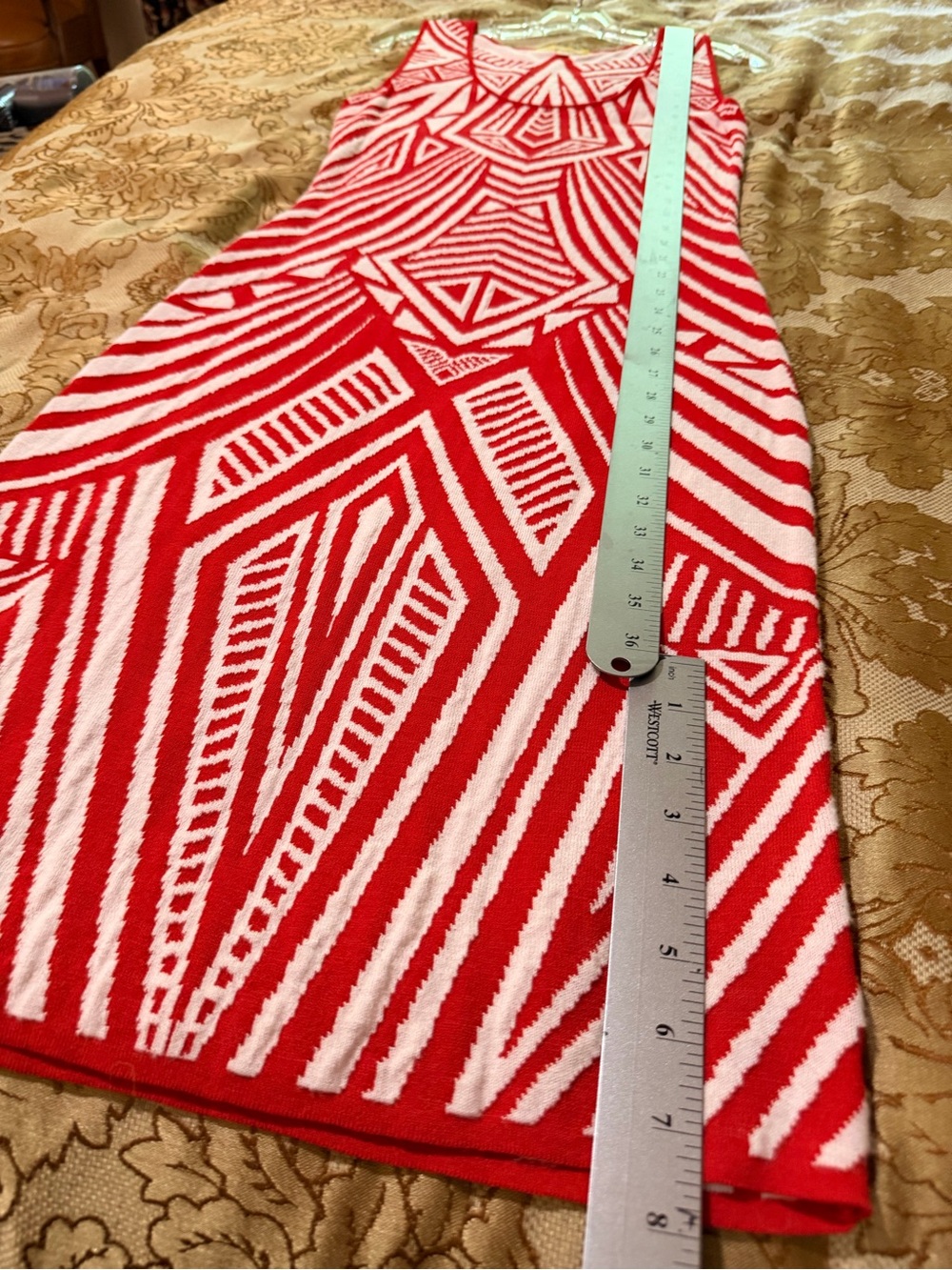 Gianni Bini woven knit tank midi dress, Red and White Bodycon Fit, Sz M - Picture 14 of 15